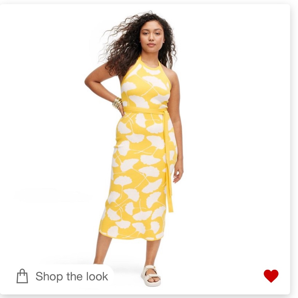 Women's Halter Tie Neck Ginkgo Yellow
Sweaterknit Midi Dress - DVF for Target XS